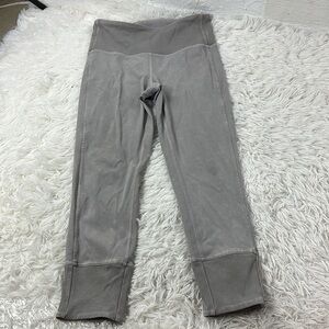 Lululemon Wunder Under Crop 23" *Ribbed Washed French Clay